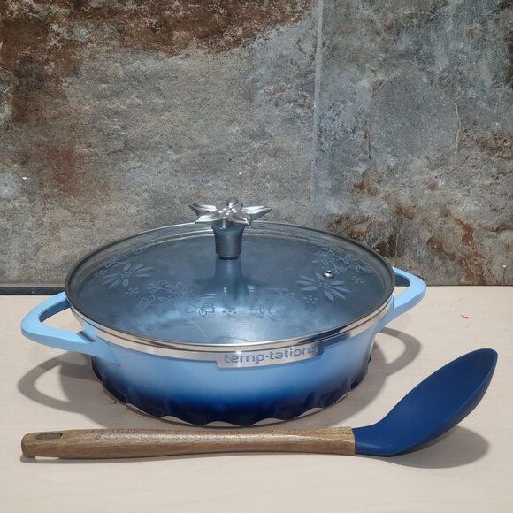 Temptations by Tora Brasier Lid Non Stick Aluminum Serving Spoon - Picture 1 of 12